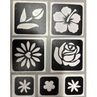 Glitter tattoo stencilset Flowers