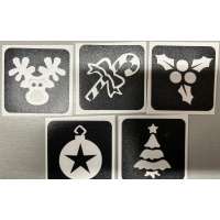 Glitter tattoo stencilset Fijne Kerst