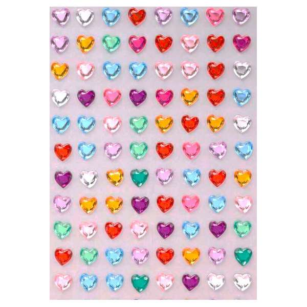 Multi colour Hearts Collection Face Jewels